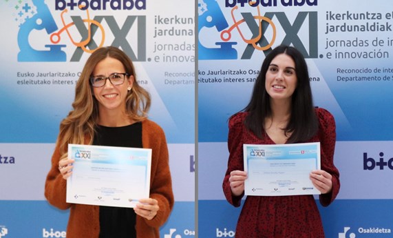 Laura Saenz del Burgo y Ainhoa González, premiadas en las XXI jornadas de Investigación e Innovación de Bioaraba