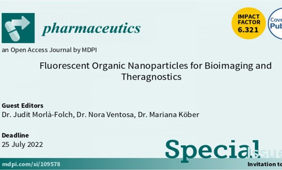 Número especial de Pharmaceutics - Fluorescent Organic Nanoparticles for Bioimaging and Theragnostics